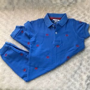 Kitestrings Summer Romper Blue Red Crabs Size 18 Months